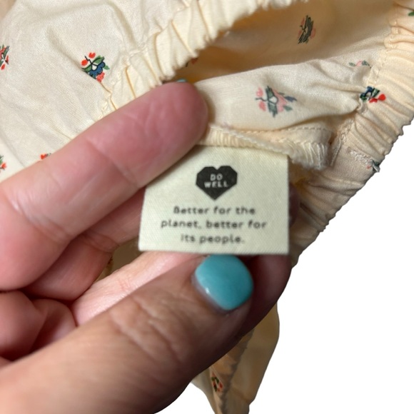 Madewell Gathered Puff-Sleeve Crop top in Sunrise Floral Bone size Large - Picture 7 of 10